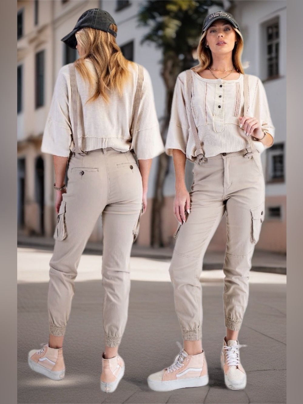 Easel | The Nomad Suspender Overall Jogger Artisan Artsy Utility Pant New Large